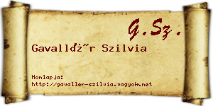 Gavallér Szilvia névjegykártya